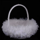 Flower Girl Baskets The Fabric Lace Decoration Cute Flower Handle Basket Q9J4