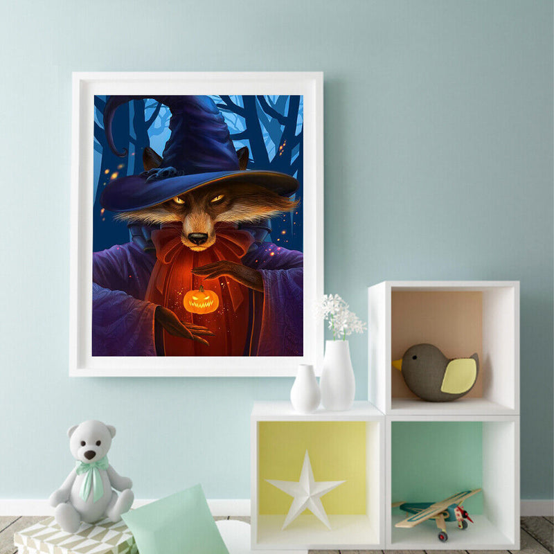 Fox Magician Oil Paint By Numbers Kit Frameless Drawing Picture Wall Decor