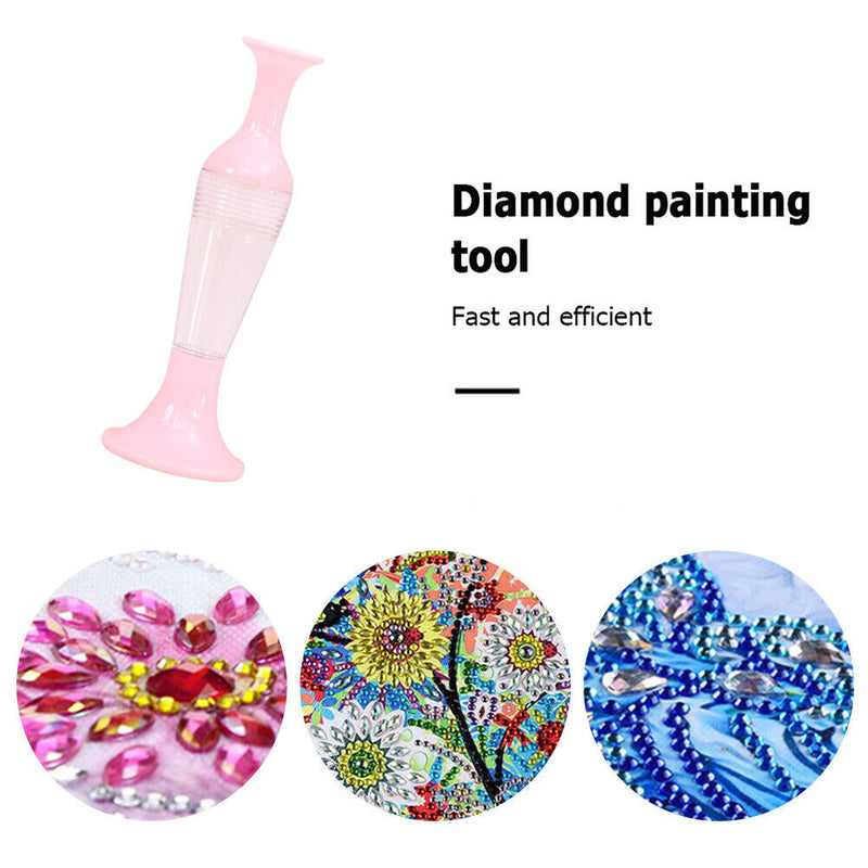 Flower Pot 5D Diamond Painting Point Drill Pen DIY Crafts (no Drill Pink) Newly