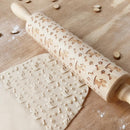Dog Bone Engraved Embossing Wood Rolling Pin for DIY Baking Cookies Noodle
