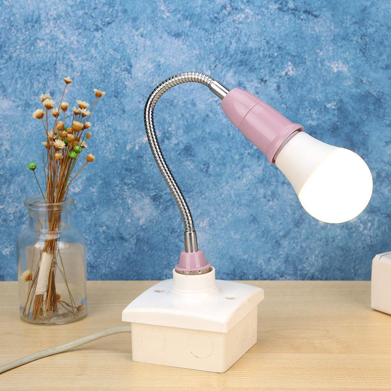 5pcs E27 LED Holder Universal Flexible Extension Lamp Socket (Pink)