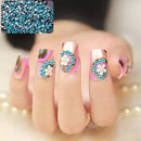 500pcs Glitter Shimmer Sharp Tip Nail Art Rhinestones Manicure Charm (Blue)