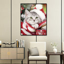 5D Full Drill Diamond Painting DIY Christmas Cat Rhinestone Picture Decor Poster