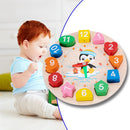 Cartoon Clock Animal Wooden Beaded Geometry Jigsaw Puzzle Smart Game Kids