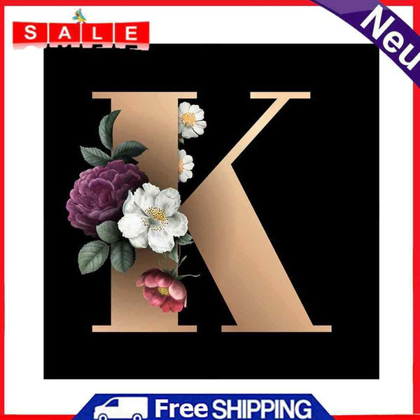 DIY Full Round Drill Diamond Painting Letter K Mosaic Rhinestone Art