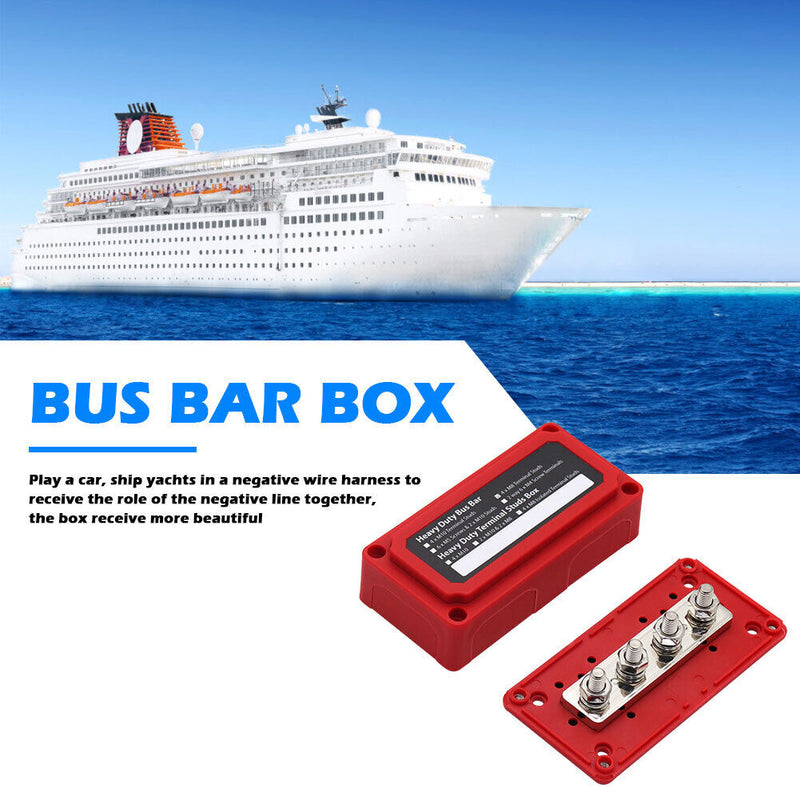 D4 Terminal Studs Bus-Bar Box C 48V 300A Car Ship Power Distribution Block Newly