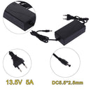 13.5V 5A AC to DC Power Adapter Dual Cable Converter Universal 5.5x2.1-2.5m
