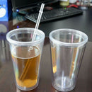 Reusable Drinking Cup Straw Cup Water Bottle With Lid Drink Tea Milk Mug