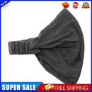 Women Headband Wide Yoga Hairband Elastic Running Turban Head Wrap (Grey)