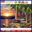5D DIY Landscape Diamond Painting Full Round Drill Mosaic Rhinestone Pictur