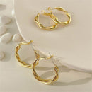 Punk Twist-shaped Earrings Round Hoop Earrings Circle Earrings Drop Dangle Stud