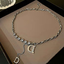 Gift Flash Exquisite Luxury  ? D Letter Metallic Wind Fashion Jewelry Necklace