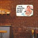Weatherproof Retro Person Sign Iron Painting Wall Drawing Templates (1)