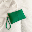 Women Clutch Handbags Envelope Wrist Bags Solid Wallet Party Purse (Green)