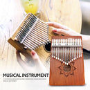 17 Keys Thumb Piano Wood Kalimba Musical Instrument with Tuning Tool Storage Bag