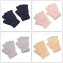 Stretch Fingerless Mittens Half Finger Gloves Plush Knitted Imitation Mink Hair