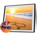5D Diamond Painting Kit Beach Sunset Full Round Drill DIY Crafts Mosaic Pic