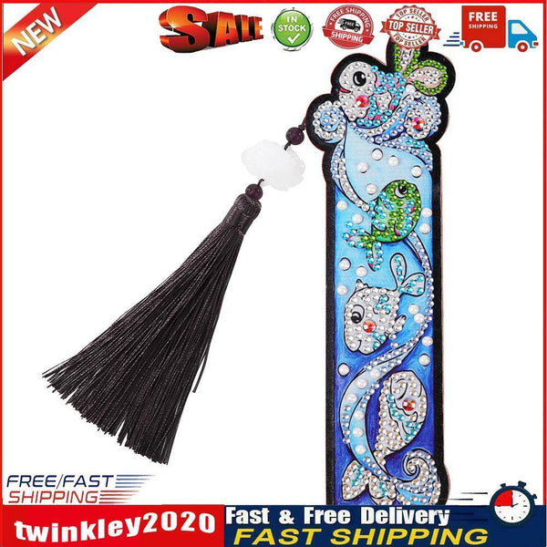 5D DIY Special Shaped Diamond Painting Exquisite Leather Tassel Bookmarks Newly