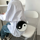 Tai Chi Pattern Shoulder Messenger Bag PU Leather Circular Chain Crossboby Bag