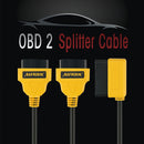 AUTOOL OBD2 OBD II 90 Angled 16Pin Male to Dual Straight Female Y Splitter