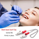 Napkin Holder Dental Lab Bib Crocodile Clips Flexible Metal Ball Chain  Newly