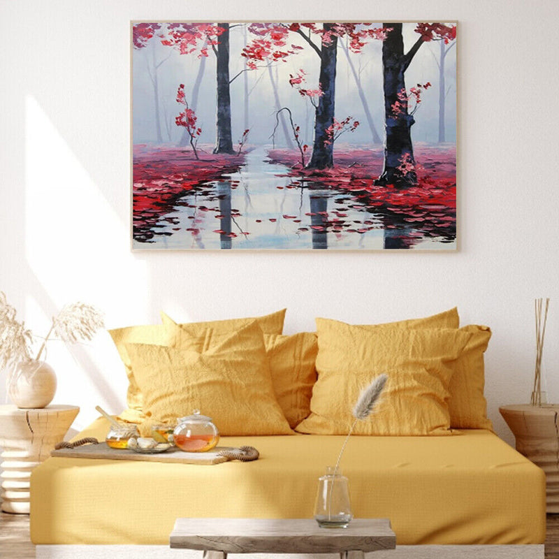 Red woods 50x40cm Oil Paint By Numbers Picture Painting