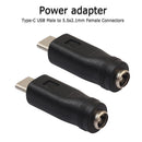 2pcs 5.5x2.1mm Female Jack to Type-C USB 3.1 Male Plug DC Power Connector Plug