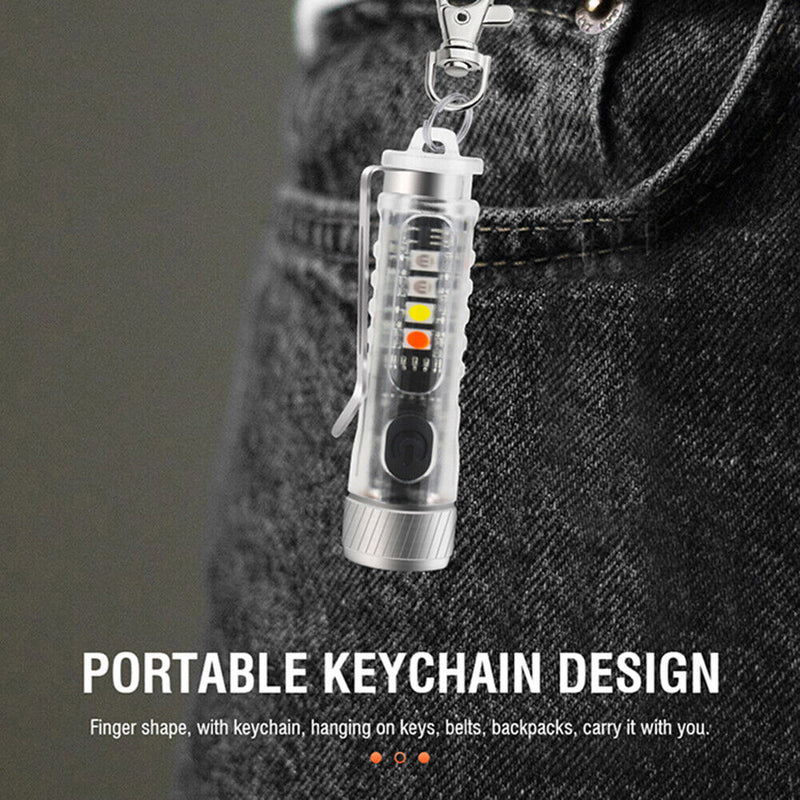 XPG2 LED Mini Flashlight Keychain UV 395nm 400lm Pocket Light (Clear White)