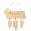 Wooden Eid Mubarak Hanging Lantern Pendant Table Ornament Crafts Accessories
