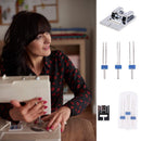 2/90 3/90 4/90 Sizes Double Twin Needles + Wrinkled Sewing Presser Foot Newly