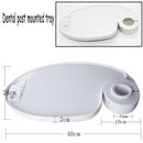 White Plastic Dental Post Mounted Tray For Dental Unit Lab Chair 40*24*2 cm