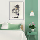 Partial Embroidery 14CT DIY Ink Cat Building Counted Cross Stitch Kit Art Newly