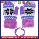 Casual Warm Unisex Children Knitted Elastic Ski Thickened Gloves(Purple)