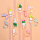 Cartoon Plugs Cover Drinking Dust Cap Silicone Straw Plug Cup Accessories