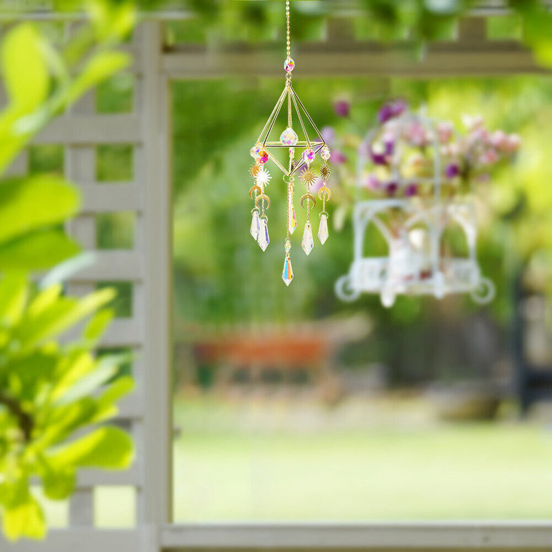 Crystal Windchimes Ornament Lighting Ball Home Hanging Pendant Decor (B) Newly