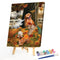 Playing Cat and White Horse Oil Paint By Numbers Kit Art Picture 40x50cm (B1603)