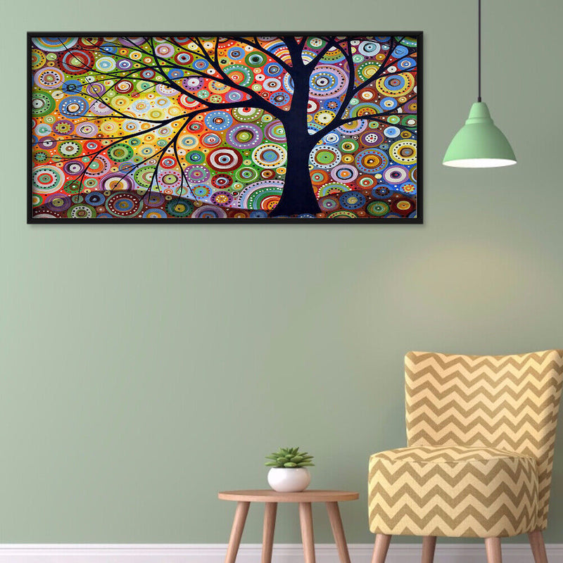 5D Art Diamond Painting DIY Full Round Drill Colorful Tree Mosaic Kit Pictu