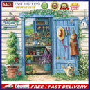 Full Embroidery Greenhouse Door 3-Strand 11CT Counted Cross Stitch Cotton K
