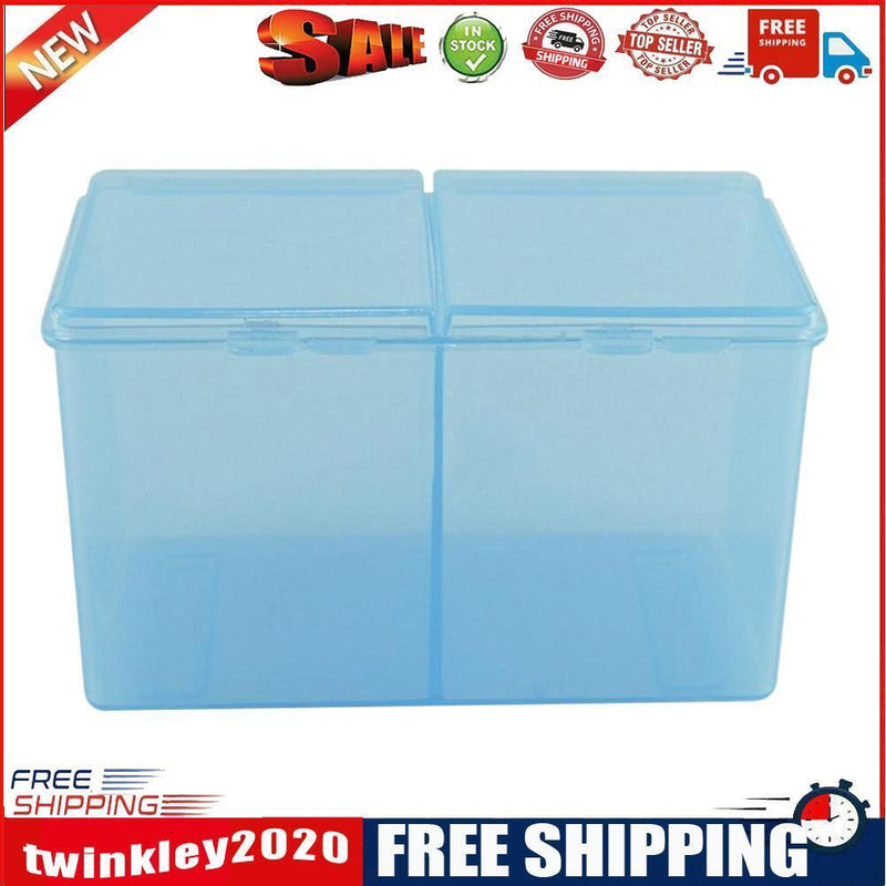 Cleaning Cotton Storage Box Swab Pad Nail Art Compartments Container (Blue)