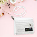Glitter Transparent ID Card Holder PVC Folding Wallet Women Business Card Pur