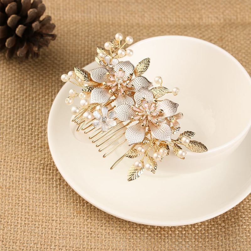 Wedding Party Crystal Bridesmaid Tiara Flower Hair Pin  Hair Combs Bridal Clips