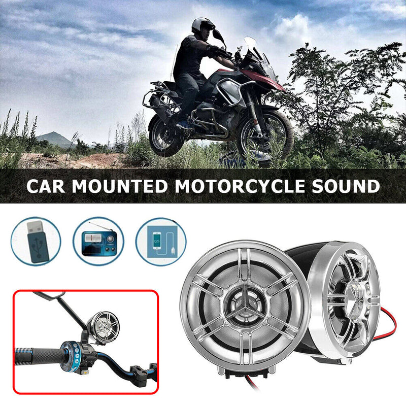 Motorcycle Bluetooth Sound System FM MP3 Player Wireless Audio Studio Speakers