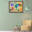 World Map Oil Paint By Numbers Kits Canvas Drawing DIY Coloring Picture Art