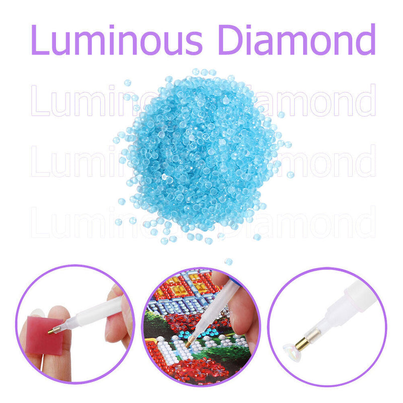 15g/Bag DIY Luminous Round Rhinestones Kit for Diamond Painting (Blue)