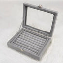 Elegant Ring Tray Velvet Ring Box Jewelry Organizer Storage Box Display Case
