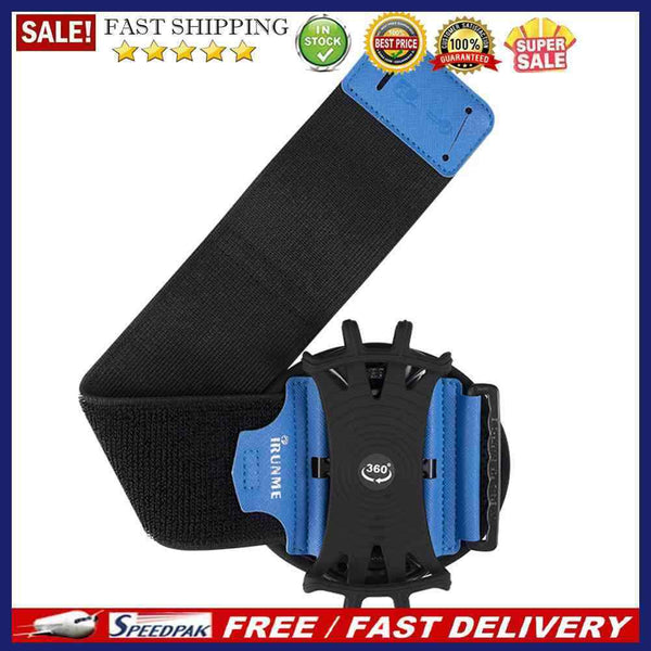 Outdoor Sport Phone Wrist Holder Removable Rotating Phone Armband (Blue)