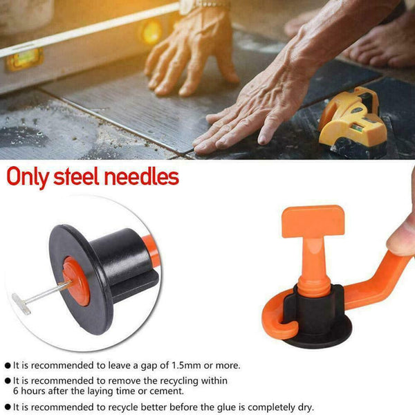 100 PCS Reusable Tile Leveling System Kit Floor Ceramic Adjustabl Alignment U1E9