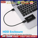 HDD Enclosure Mobile HDD Case mSATA to Type-C 3.1 Adapter SSD Disk Box Tools