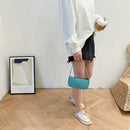 Fashion Nylon Underarm Tote Bag Women Solid Shoulder Hanbag (Blue Green)
