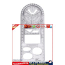 Multifunctional Geometric Ruler Craft Drawing Ruler - High School (Clear) Newly
